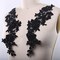 1 Pair Black Lace Applique Mirrored with Delicate Beads and Fine Netting